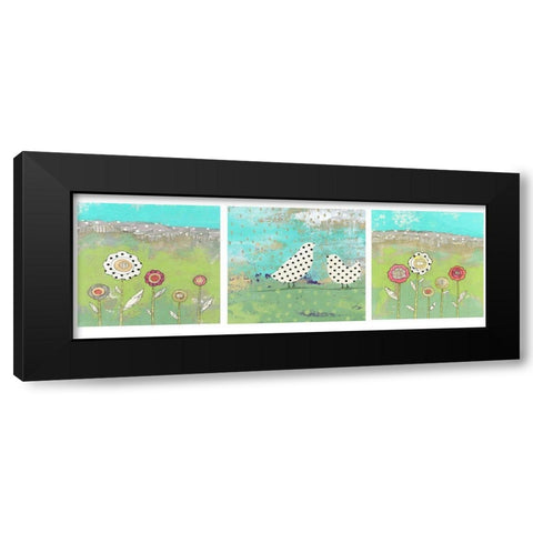 Polka Dot Bird Set Black Modern Wood Framed Art Print with Double Matting by Ogren, Sarah