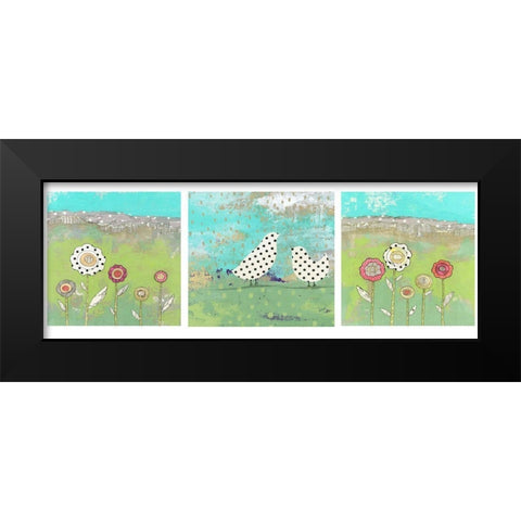 Polka Dot Bird Set Black Modern Wood Framed Art Print by Ogren, Sarah