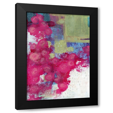 Hot Pink Roses II Black Modern Wood Framed Art Print with Double Matting by Ogren, Sarah