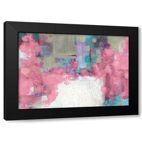 Light Pink Roses Black Modern Wood Framed Art Print by Ogren, Sarah