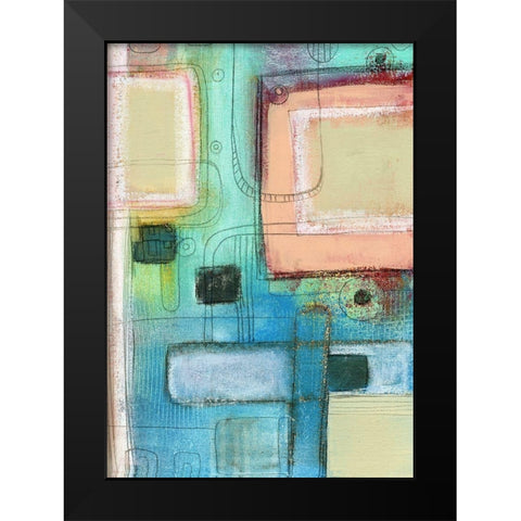 The Blue Crayon Black Modern Wood Framed Art Print by Ogren, Sarah