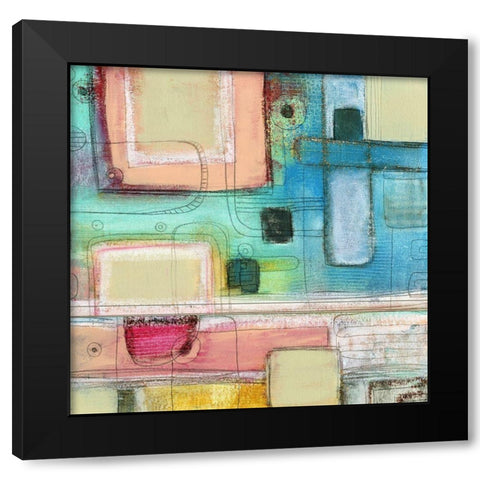 A Pale Pink Square Black Modern Wood Framed Art Print with Double Matting by Ogren, Sarah