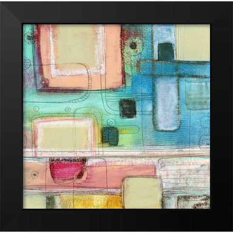 A Pale Pink Square Black Modern Wood Framed Art Print by Ogren, Sarah