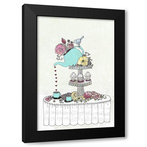 Teapot Setting Black Modern Wood Framed Art Print with Double Matting by Ogren, Sarah