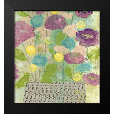 Purple and Yellow Floral II Black Modern Wood Framed Art Print by Ogren, Sarah