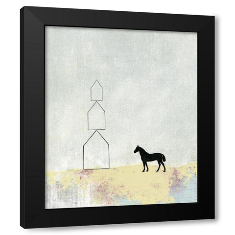 Horse and Home Black Modern Wood Framed Art Print by Ogren, Sarah