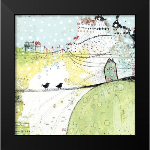 New Neighbors Black Modern Wood Framed Art Print by Ogren, Sarah
