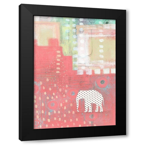 Polka Dot Elephant Black Modern Wood Framed Art Print with Double Matting by Ogren, Sarah