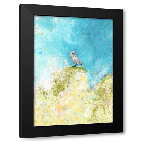 Spring Owl Black Modern Wood Framed Art Print by Ogren, Sarah