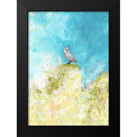 Spring Owl Black Modern Wood Framed Art Print by Ogren, Sarah