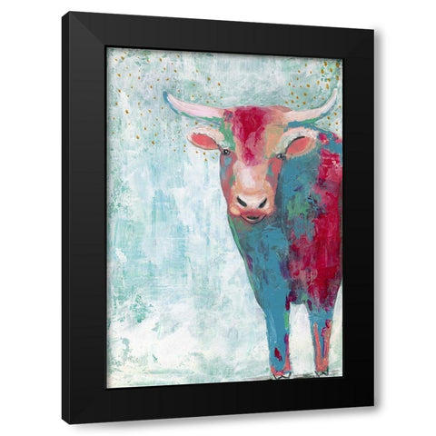 Bull Black Modern Wood Framed Art Print by Ogren, Sarah