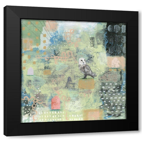 Houses and an Owl Black Modern Wood Framed Art Print by Ogren, Sarah
