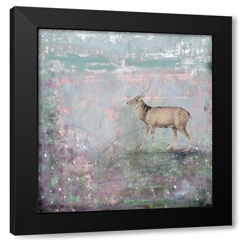 Grey Deer Black Modern Wood Framed Art Print with Double Matting by Ogren, Sarah