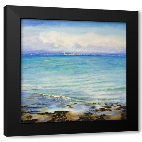 Across the Water Black Modern Wood Framed Art Print with Double Matting by Francis, Sandra