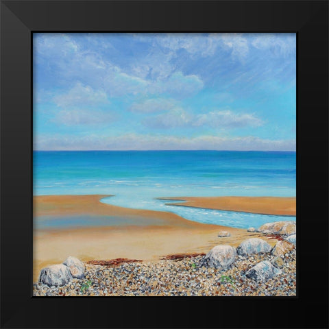 Down to the Sea Black Modern Wood Framed Art Print by Francis, Sandra
