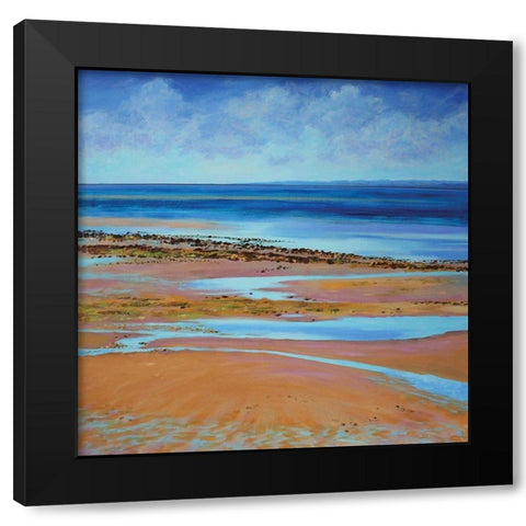 Blue Infinity Black Modern Wood Framed Art Print by Francis, Sandra