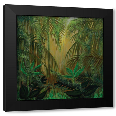 Jungle Memory Black Modern Wood Framed Art Print by Francis, Sandra