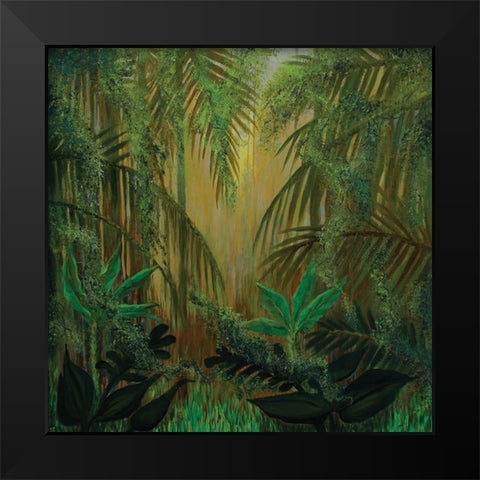 Jungle Memory Black Modern Wood Framed Art Print by Francis, Sandra