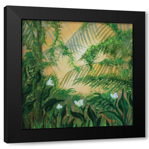 Forest Foliage Black Modern Wood Framed Art Print with Double Matting by Francis, Sandra