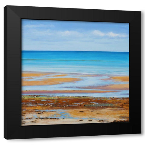 Into the Blue Black Modern Wood Framed Art Print by Francis, Sandra