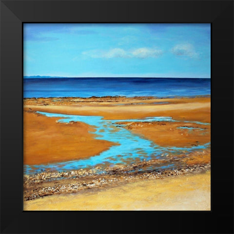 Blue Horizon Black Modern Wood Framed Art Print by Francis, Sandra