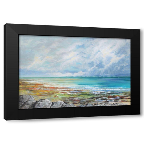 Beach Colours Black Modern Wood Framed Art Print by Francis, Sandra