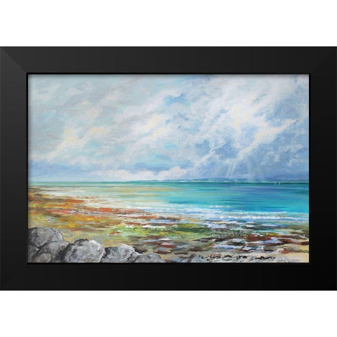 Beach Colours Black Modern Wood Framed Art Print by Francis, Sandra