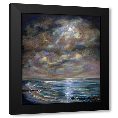 Moody Moon Light I Black Modern Wood Framed Art Print with Double Matting by Francis, Sandra