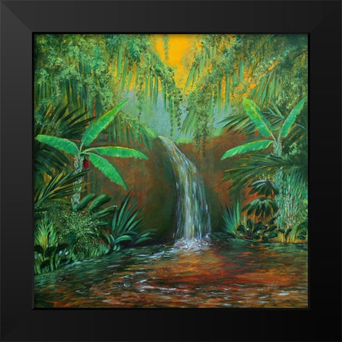 Jungle Pool Black Modern Wood Framed Art Print by Francis, Sandra