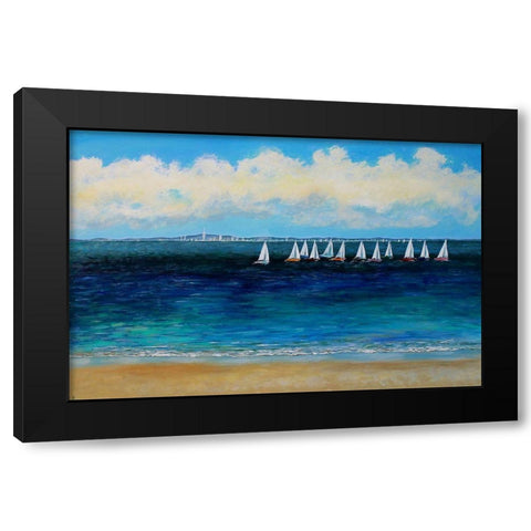 Summer Sailing Black Modern Wood Framed Art Print by Francis, Sandra