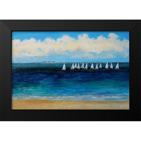 Summer Sailing Black Modern Wood Framed Art Print by Francis, Sandra