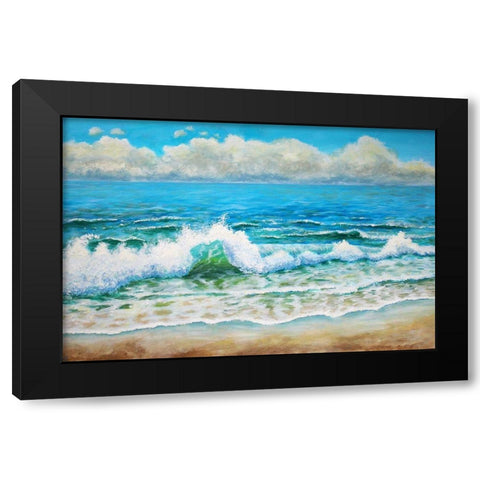 A Wave Black Modern Wood Framed Art Print with Double Matting by Francis, Sandra