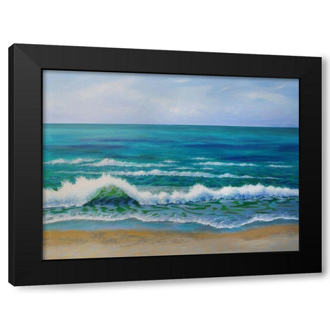 Summer Waves Black Modern Wood Framed Art Print with Double Matting by Francis, Sandra