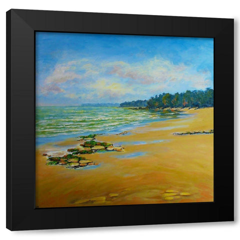 Sand Cove Bay Black Modern Wood Framed Art Print with Double Matting by Francis, Sandra
