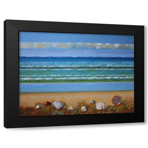 Shell Abstract Black Modern Wood Framed Art Print by Francis, Sandra