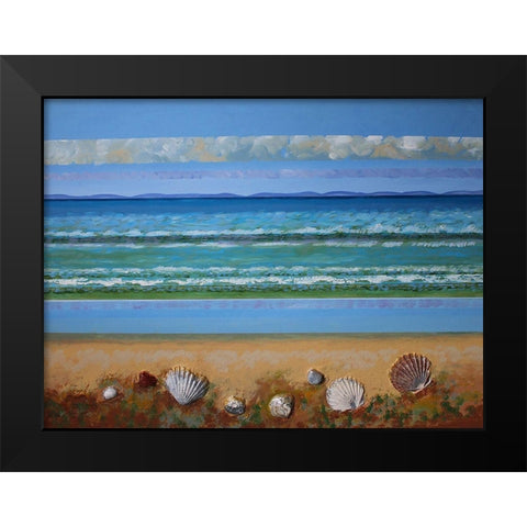 Shell Abstract Black Modern Wood Framed Art Print by Francis, Sandra