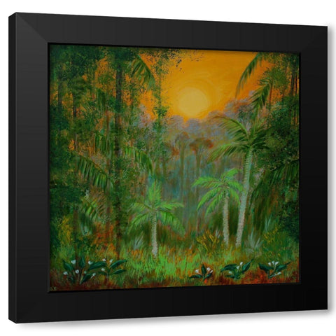 Edge of the Jungle Black Modern Wood Framed Art Print with Double Matting by Francis, Sandra