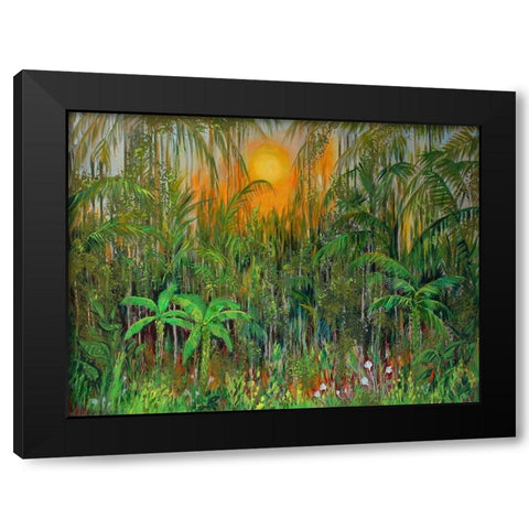 Jungle Black Modern Wood Framed Art Print with Double Matting by Francis, Sandra