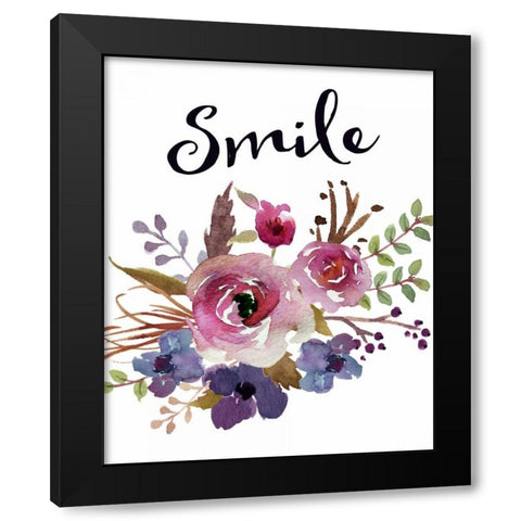 Smile Black Modern Wood Framed Art Print with Double Matting by Moss, Tara