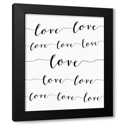 Love on White Black Modern Wood Framed Art Print by Moss, Tara