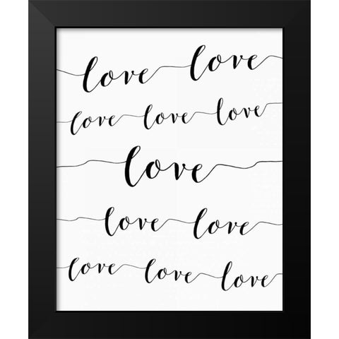 Love on White Black Modern Wood Framed Art Print by Moss, Tara