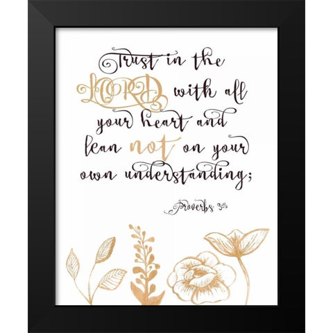 Proverbs 3-5 Black Modern Wood Framed Art Print by Moss, Tara