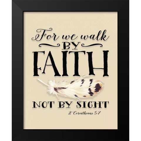 For We Walk Feather Black Modern Wood Framed Art Print by Moss, Tara