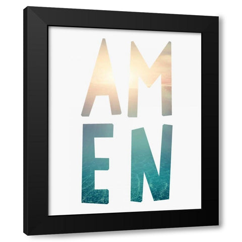 Amen Water Black Modern Wood Framed Art Print by Moss, Tara