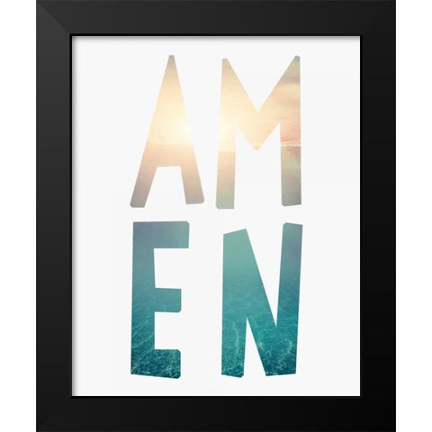 Amen Water Black Modern Wood Framed Art Print by Moss, Tara