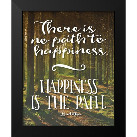 Buddha Path to Happiness Black Modern Wood Framed Art Print by Moss, Tara