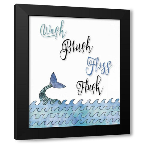 Wash Brush Floss Flush Black Modern Wood Framed Art Print by Moss, Tara