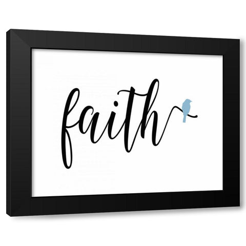 Blue Bird Faith Black Modern Wood Framed Art Print with Double Matting by Moss, Tara