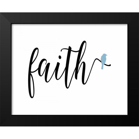 Blue Bird Faith Black Modern Wood Framed Art Print by Moss, Tara