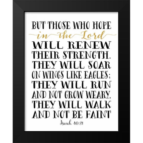 Isaiah 40-31 Black Modern Wood Framed Art Print by Moss, Tara